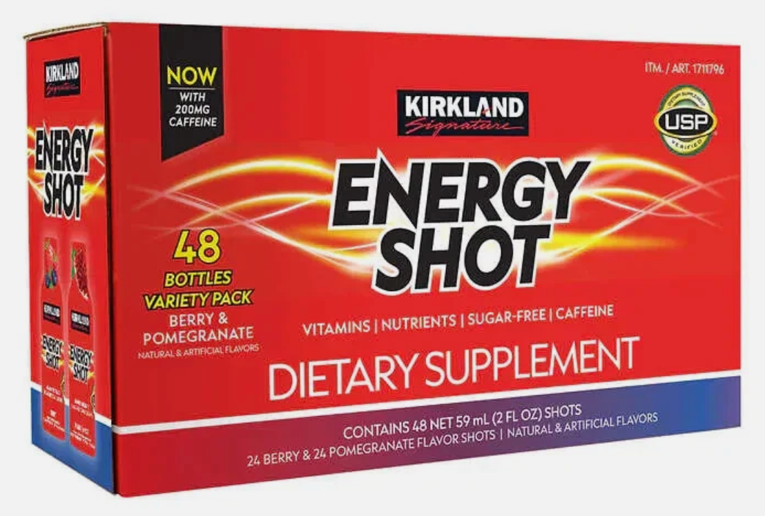 Kirkland Signature Energy Shot, 48 Bottles, 2 Ounces Each - Expires 11/2025