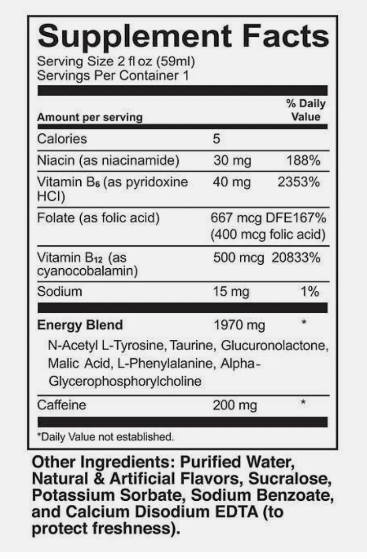 Kirkland Signature Energy Shot, 48 Bottles, 2 Ounces Each - Expires 11/2025