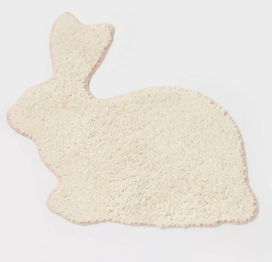 20"x24" nwt Easter Bunny Shaped Non Slip Bath Rug White - Threshold