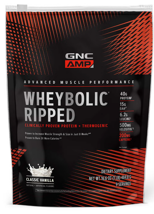 GNC AMP Wheybolic™ Ripped - Classic Vanilla (9 Servings) - Expires 07/2025