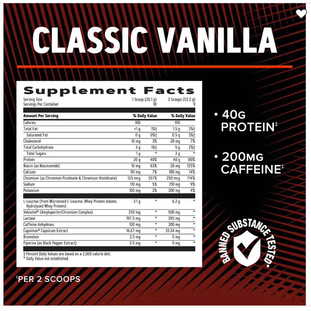 GNC AMP Wheybolic™ Ripped - Classic Vanilla (9 Servings) - Expires 07/2025