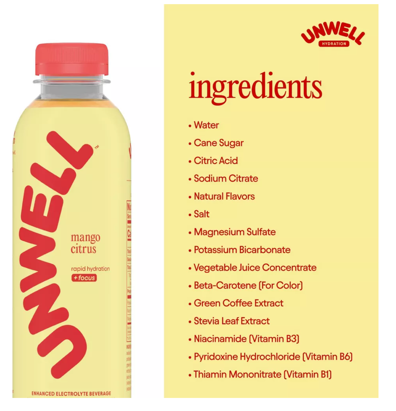 Unwell Mango Citrus Hydration Electrolyte Drink - 16.9 fl oz Bottle