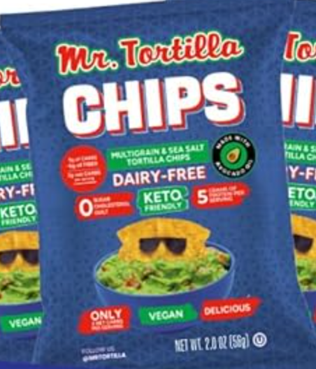 Mr. Tortilla Protein Keto Chips - Dairy Free, Keto Friendly Tortilla Chips Protein Snacks, 3 Net Carbs Per Serving, 10g Protein per Bag, Low Carb - (Multigrain 2 oz Bags - Expired June 07 2025