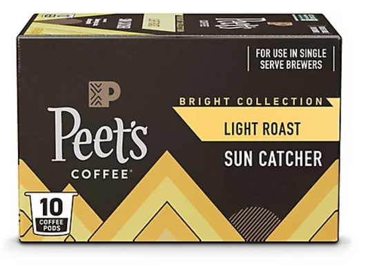 Peet's Coffee Sun Catcher Light Roast Single Serve Coffee Pods - 10 Count - Expires Sep 2025