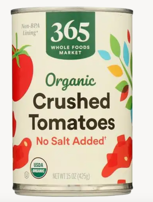 365 by Whole Foods Market, Organic No Salt Crushed Tomatoes, 15 Ounce