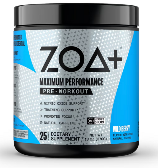 ZOA™ Maximum Performance Pre-Workout - Wild Berry (25 Servings) - Expires 12/2025