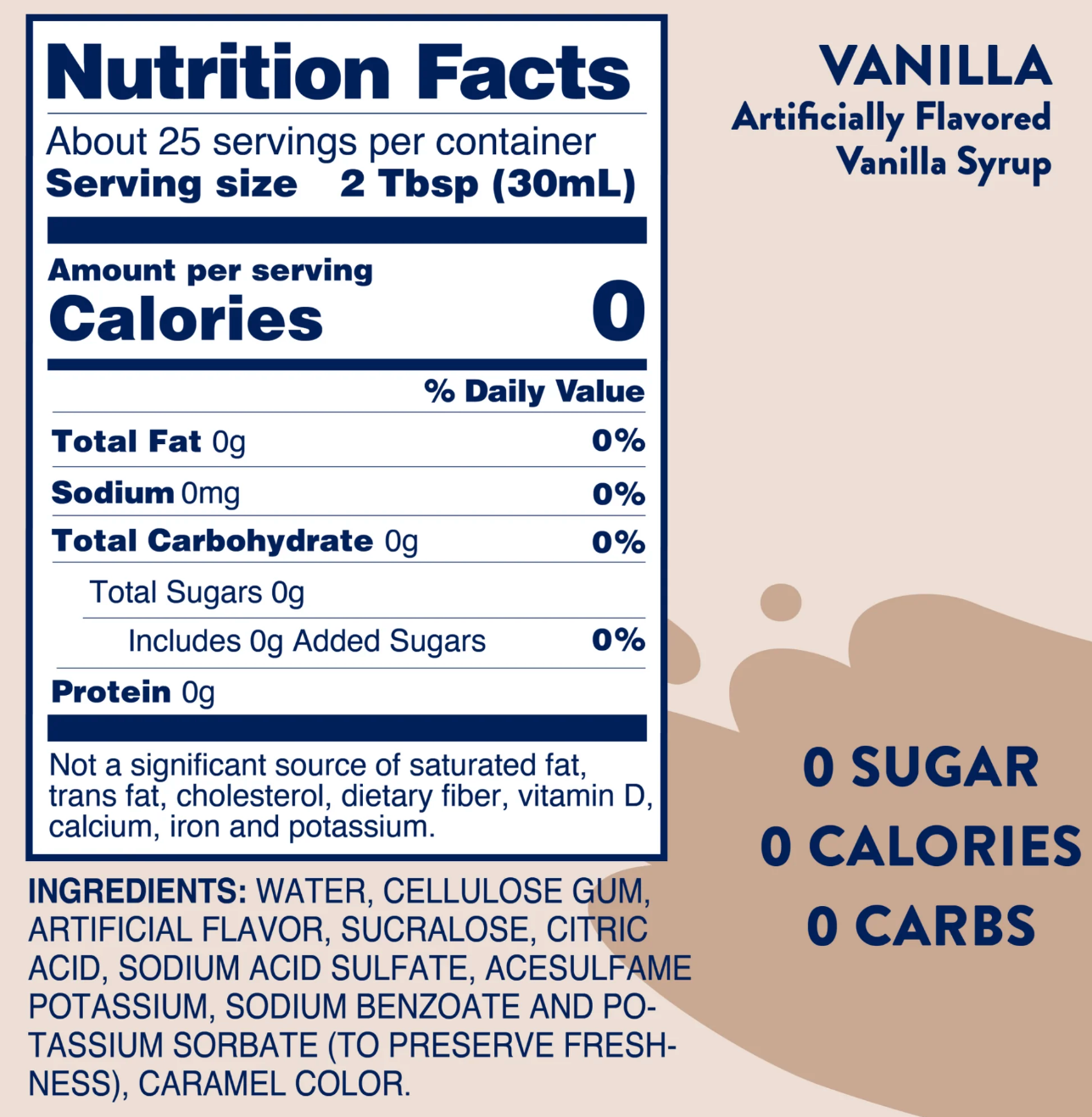 Jordan's Skinny Syrups Sugar Free Vanilla Syrup - Expired 07/05/2025