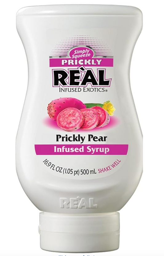 Prickly Pear Reàl Infused Exotics, Prickly Pear Puree Infused Syrup, 16.9 FL OZ Squeezable Bottle