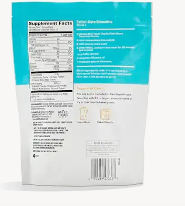 365 by Whole Foods Market, Plant Protein Smoothie Mix, French Vanilla, 9 Ounce