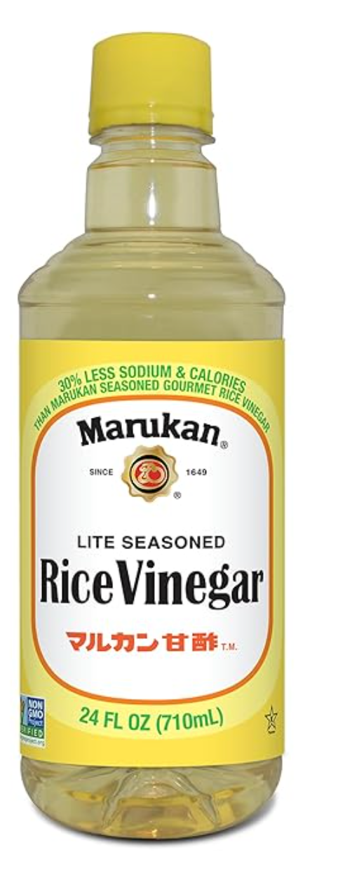 Marukan Lite Seasoned Rice Vinegar for Sushi & Cooking, 30% Lower Sodium & Sugar (24 fl oz)