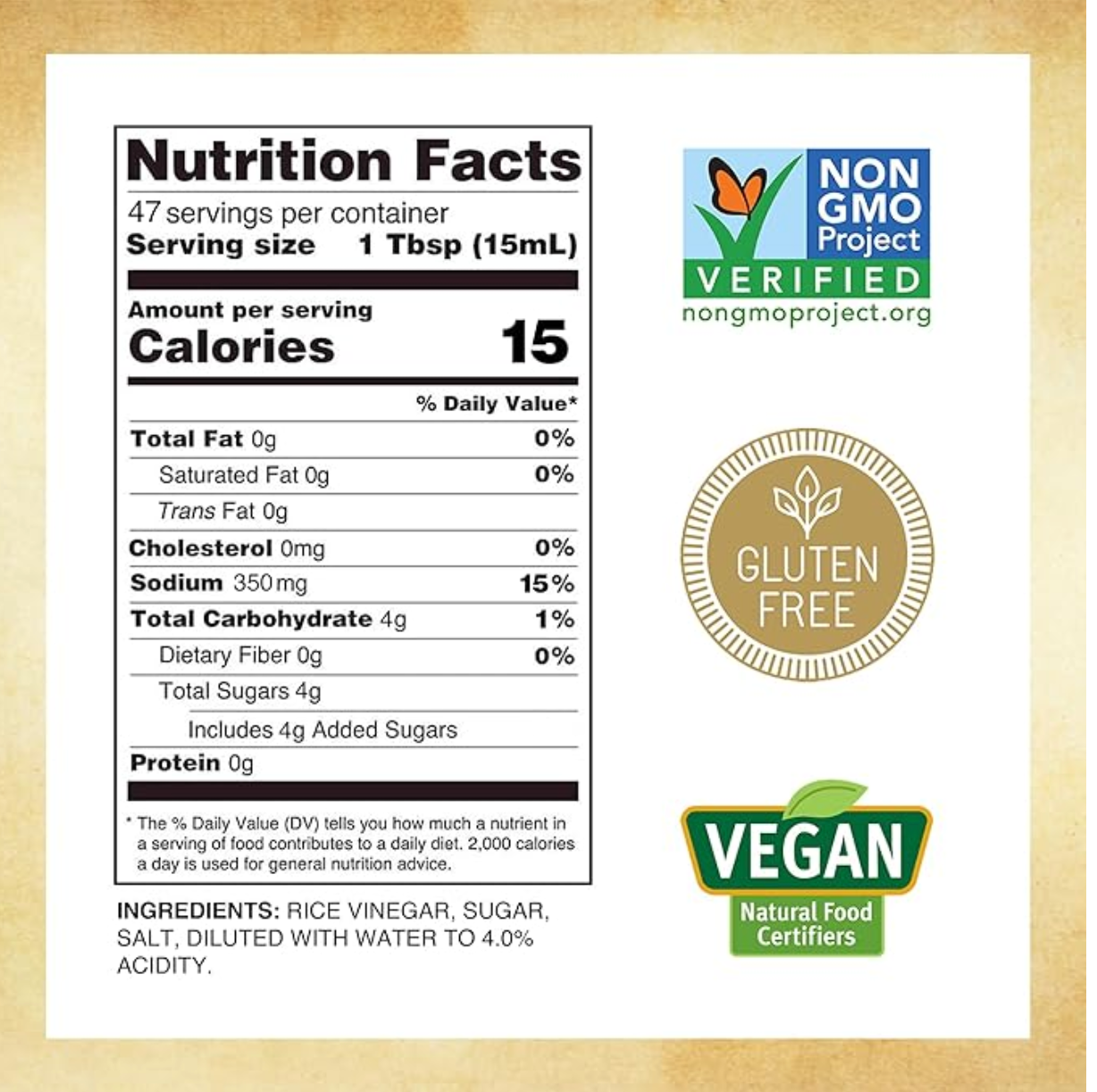 Marukan Lite Seasoned Rice Vinegar for Sushi & Cooking, 30% Lower Sodium & Sugar (24 fl oz)