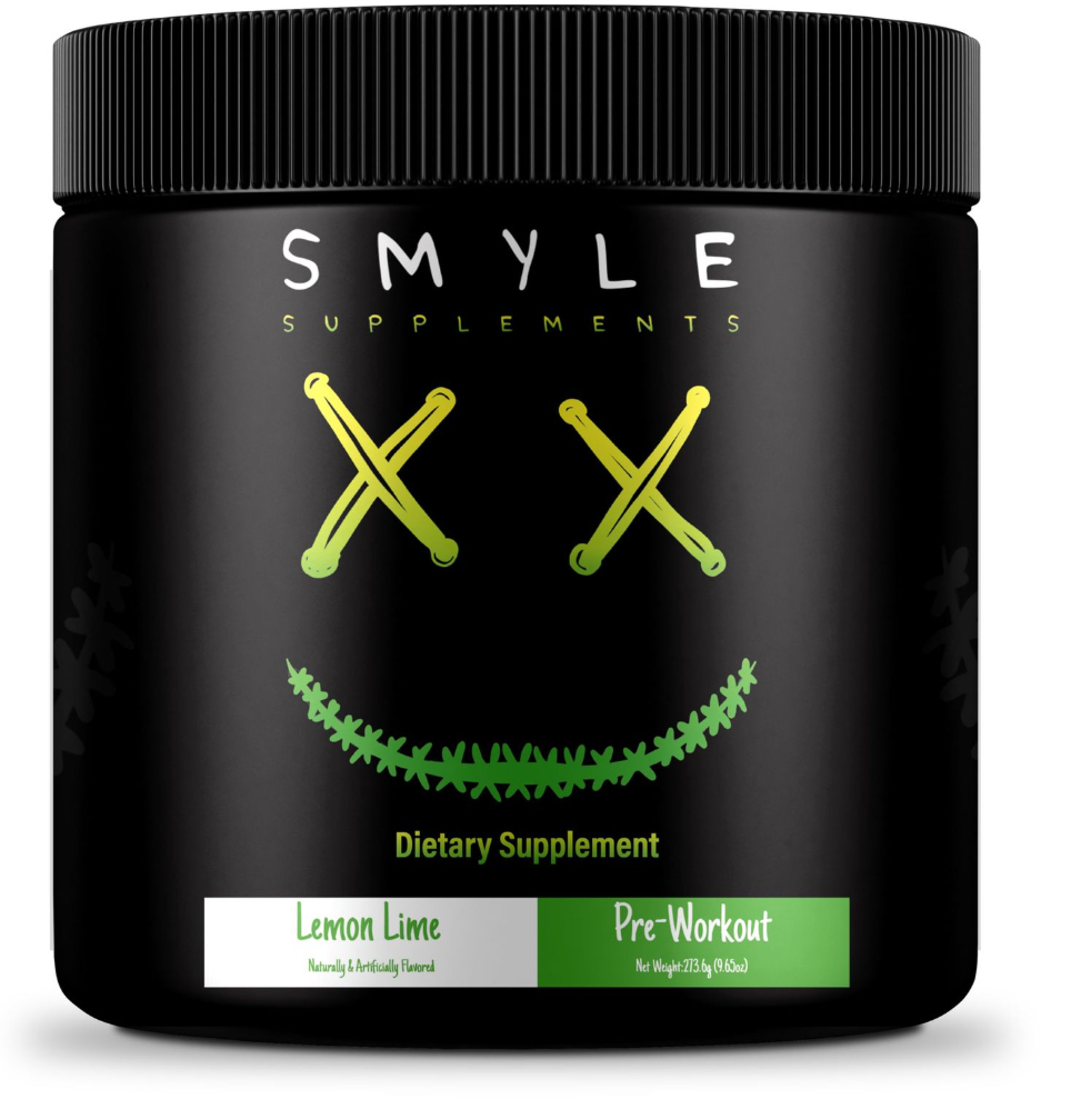 Smyle USA Pre-Workout Powder Lemon Lime - Pre Workout Energy with 400mg Alpha GPC + 167mg Caffeine and 1667mg Beta-Alanine Performance Blend | 30 Servings