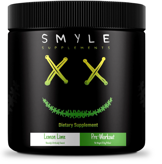 Smyle USA Pre-Workout Powder Lemon Lime - Pre Workout Energy with 400mg Alpha GPC + 167mg Caffeine and 1667mg Beta-Alanine Performance Blend | 30 Servings