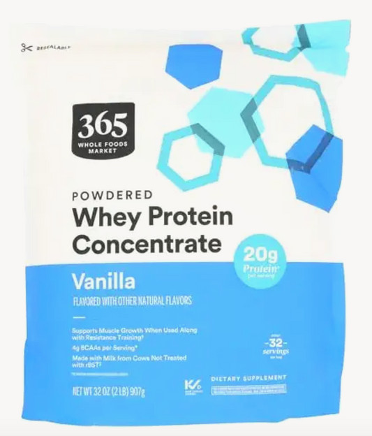 365 by Whole Foods Market Vanilla Whey Concentrate Protein Powder, 32 OZ - Expires 11/2026