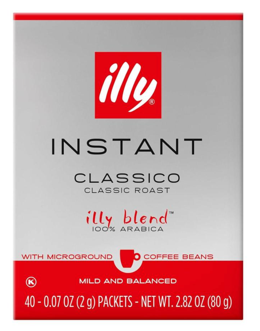 illy Instant Coffee Singles, Classico Medium Roast, Caramel & Orange Blossom Notes, 40 Single-Serve Packets (2g Each) – Premium Arabica Coffee