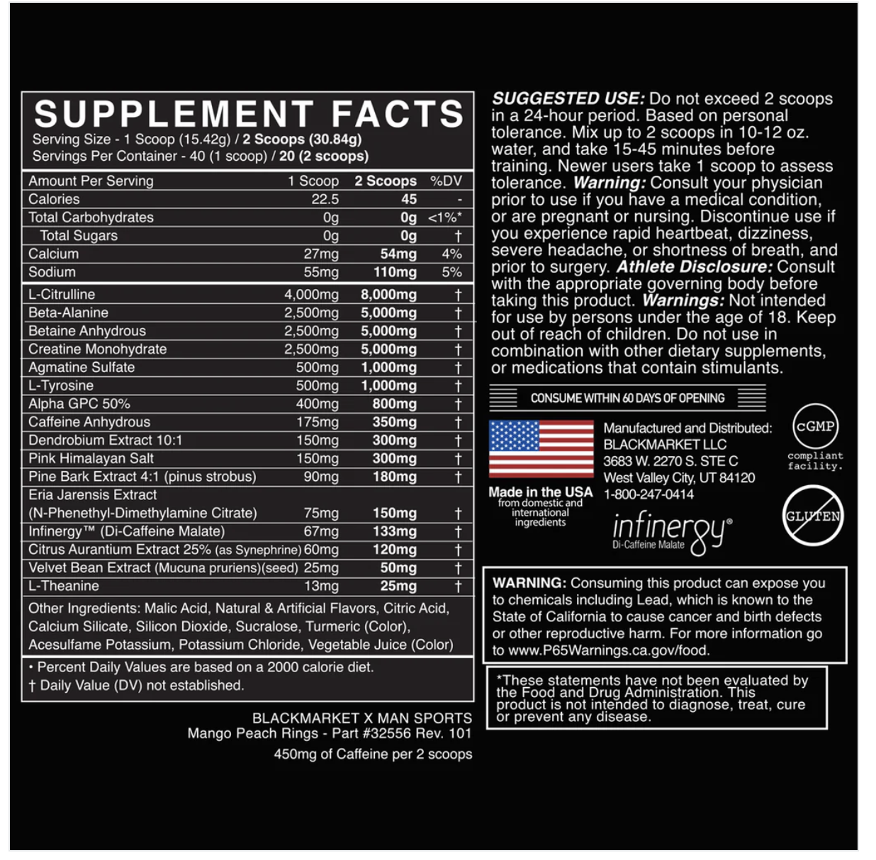 BLACKMARKET X MAN SPORTS Pre-workout - Expires in 2026