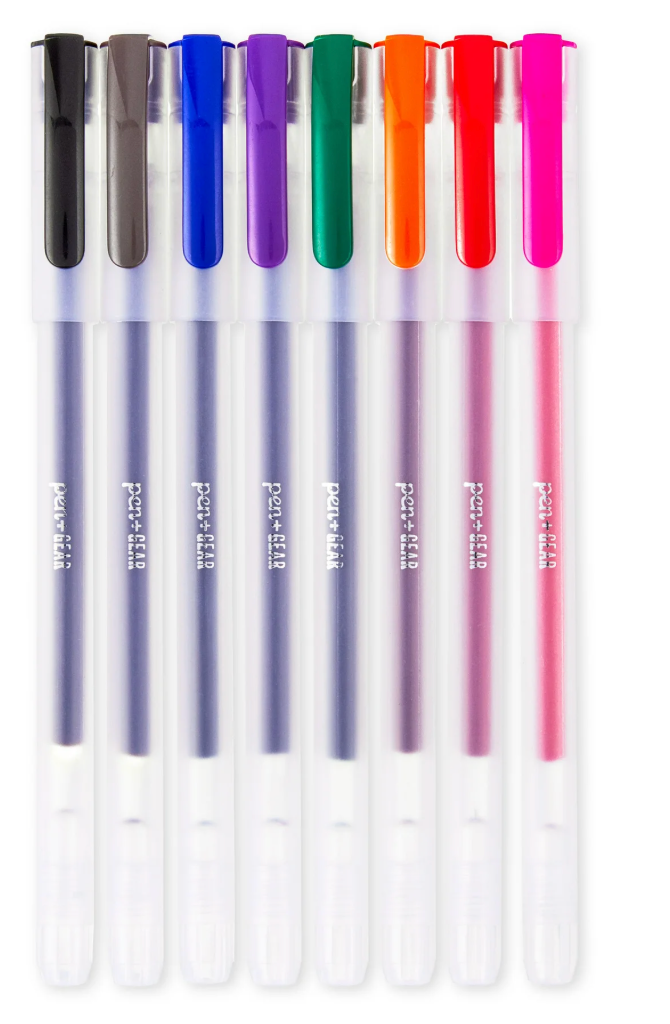 Pen+Gear Gel Stick Pens, Medium Point,0.7mm, Assorted Ink,8Count