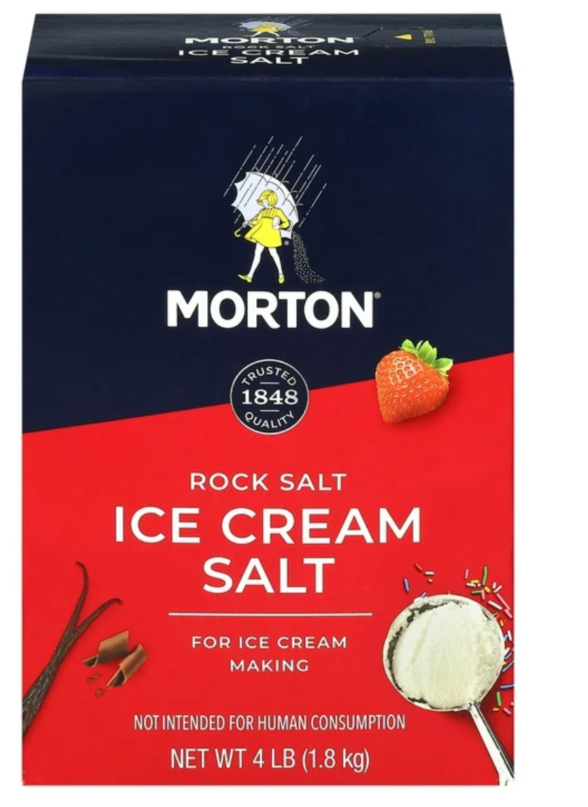 Morton® Ice Cream Salt, Rock Salt for Ice Cream Making, 4 lb Box
