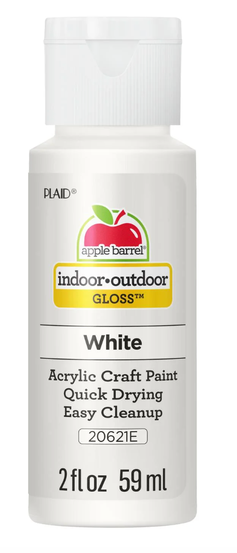 Apple Barrel 20621EX Acrylic Craft Paint, Gloss Finish, White, 2 fl oz