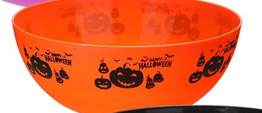 Halloween Candy Bowl Plastic Trick Treat Candy Bowls Halloween Party Supplies Large Party Plastic Serving Bowl Orange