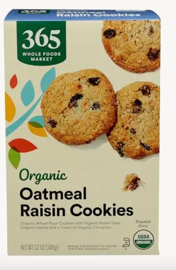 365 by Whole Foods Market, Organic Oatmeal Raisin Cookies, 12 Ounce - Expired May 10 2025