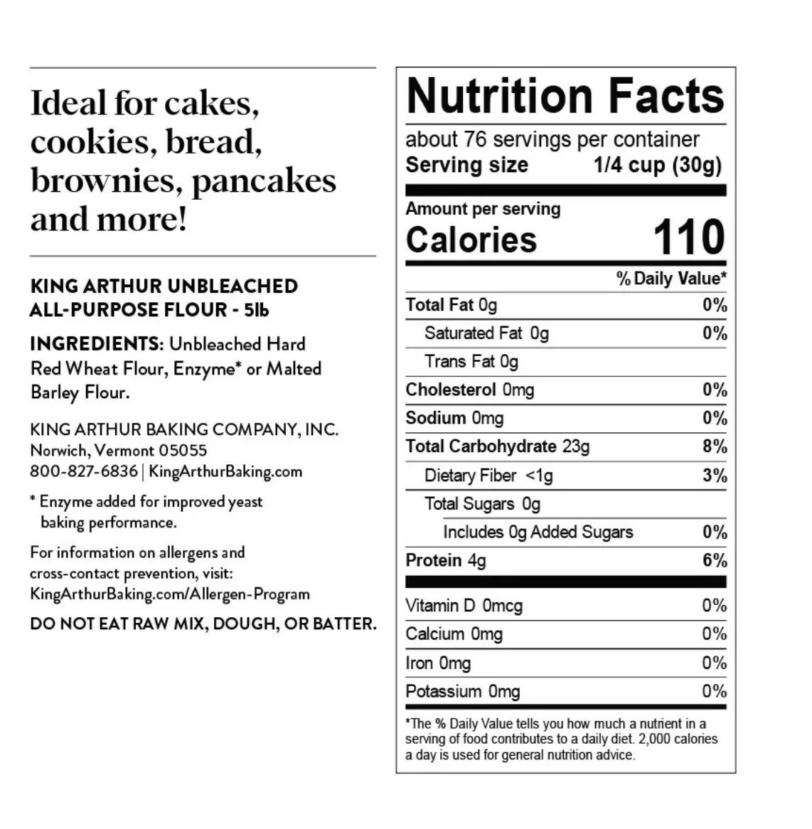 King Arthur Flour Unbleached All-Purpose Flour - 5lbs