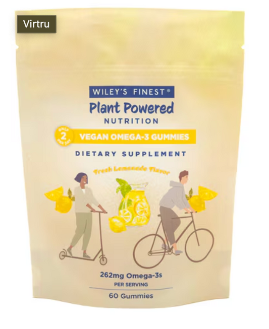 Wiley's Finest Vegan Omega 3 Adult Gummies Fresh Lemonade -- 60 Gummies