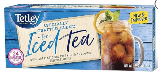 Tetley Black Tea, Iced Tea Blend, Family Size, Packaging may vary, 24 Count