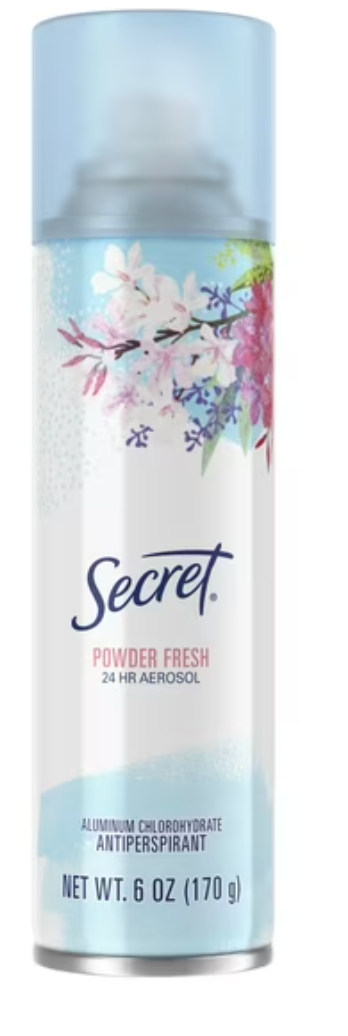 Secret Aerosol Antiperspirant Deodorant, Powder Fresh, 6 fl oz