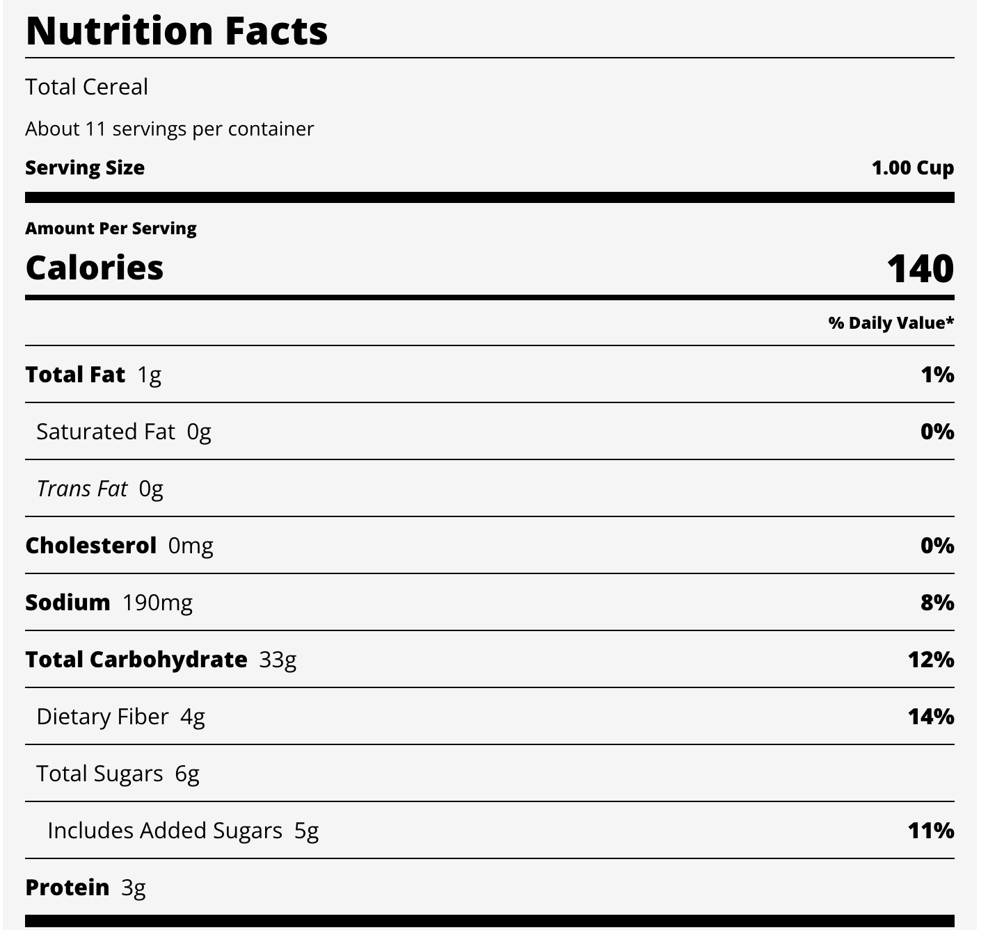 Total Whole Grain Cereal