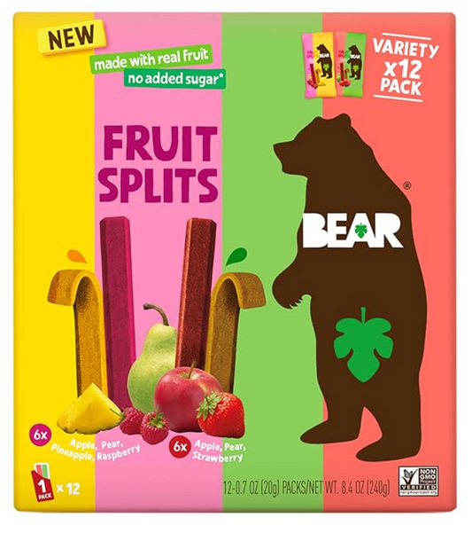 BEAR Fruit Splits Variety Pack 12 Count, 8.4 OZ
