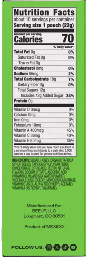 BEEUP Fruit Snacks Sour Watermelon - 7.76oz