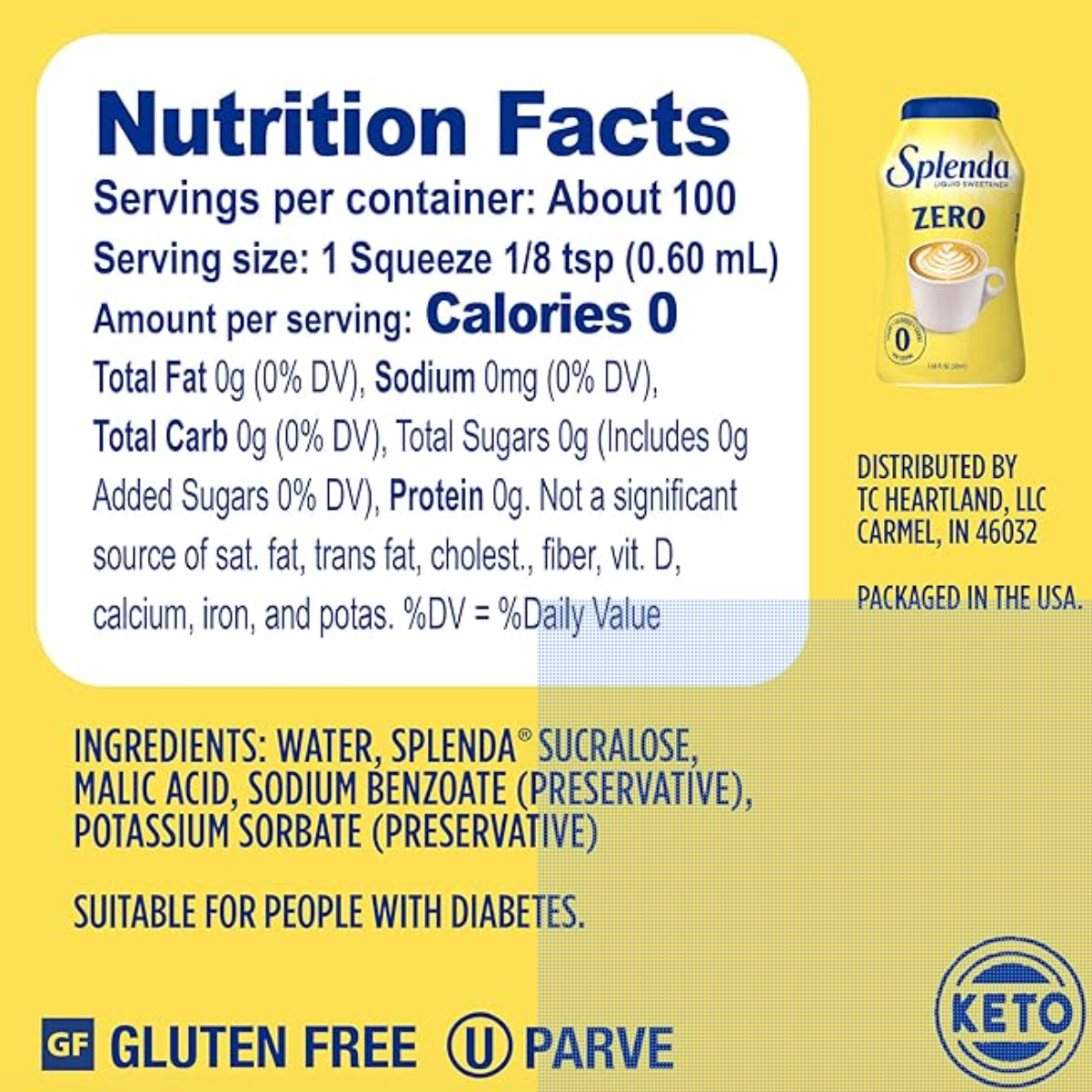 SPLENDA Zero Liquid No Calorie Sweetener, Original 1.68 Fl Oz