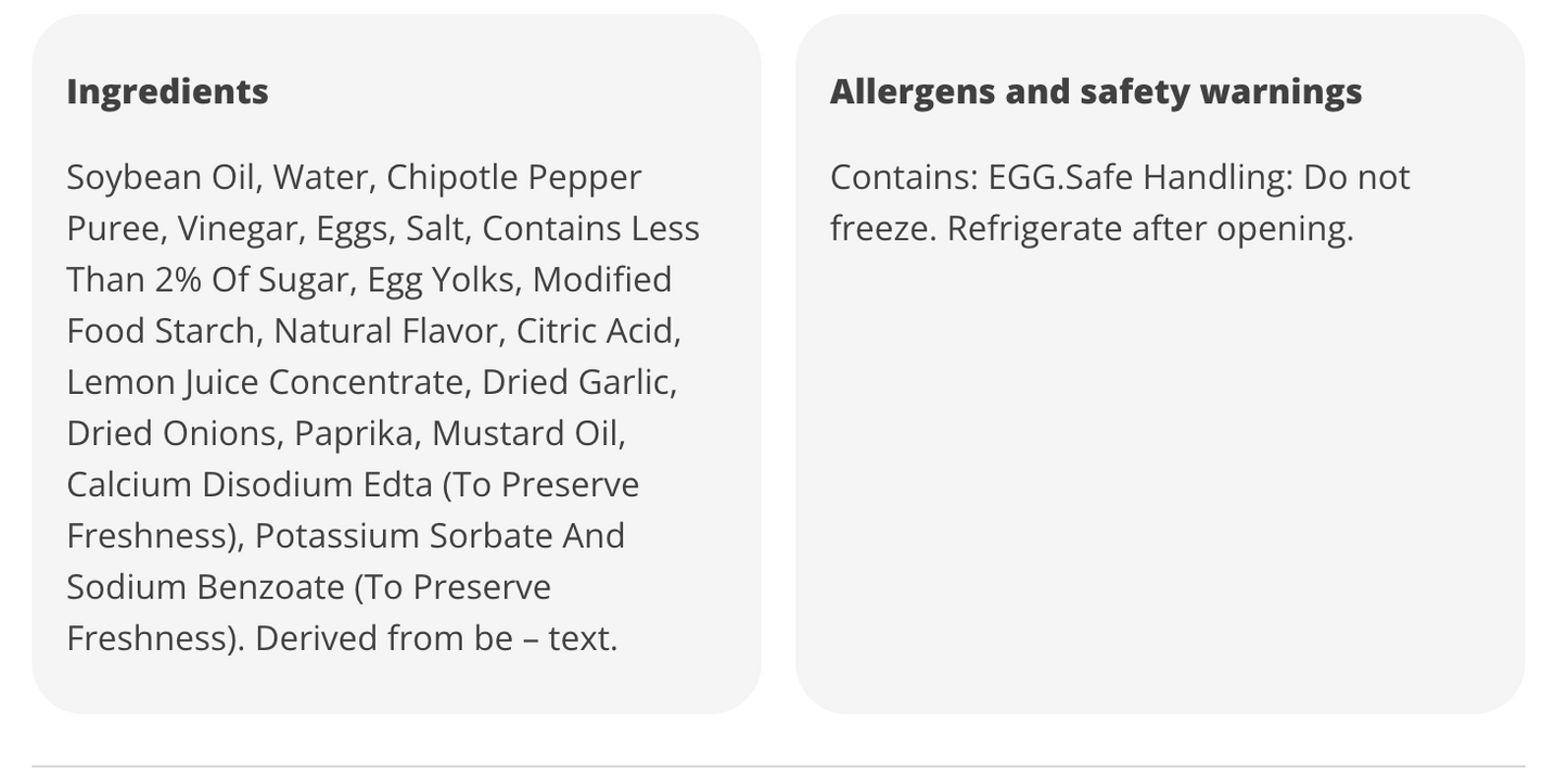 Kraft Chipotle Aioli - Expired August 17 2025