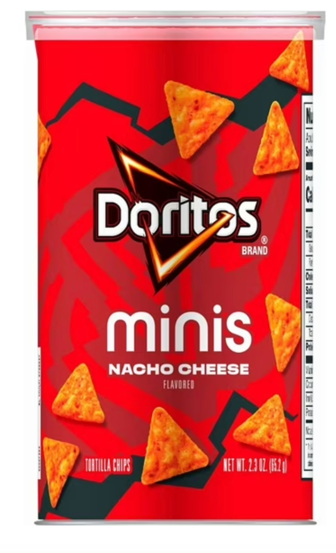 Doritos Minis Nacho Cheese Flavored Tortilla Chips Single Serve Canister 1.95 oz - expired Feb 10 2026