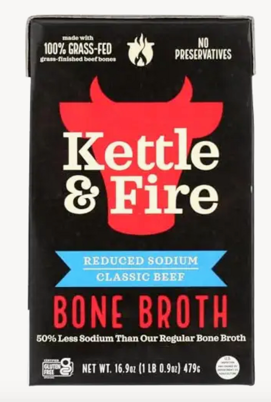 KETTLE & FIRE Reduced Sodium Beef Bone Broth, 16.9 OZ