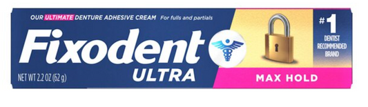 Fixodent Ultra Max Hold Dental Adhesive, 2.2 OZ
