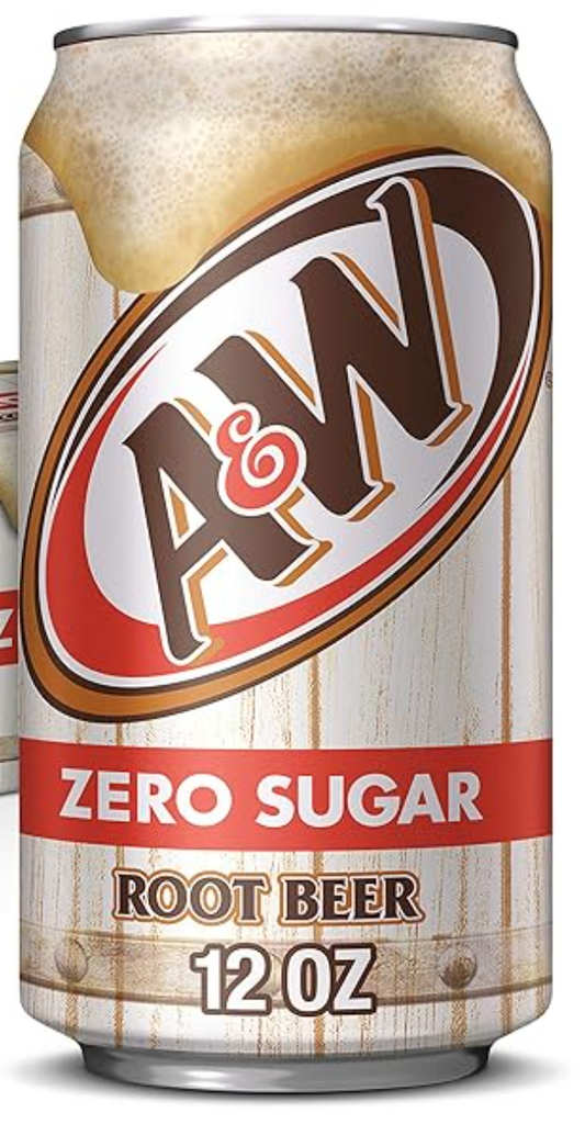 A&W Zero Sugar Root Beer Soda, 12 fl oz can
