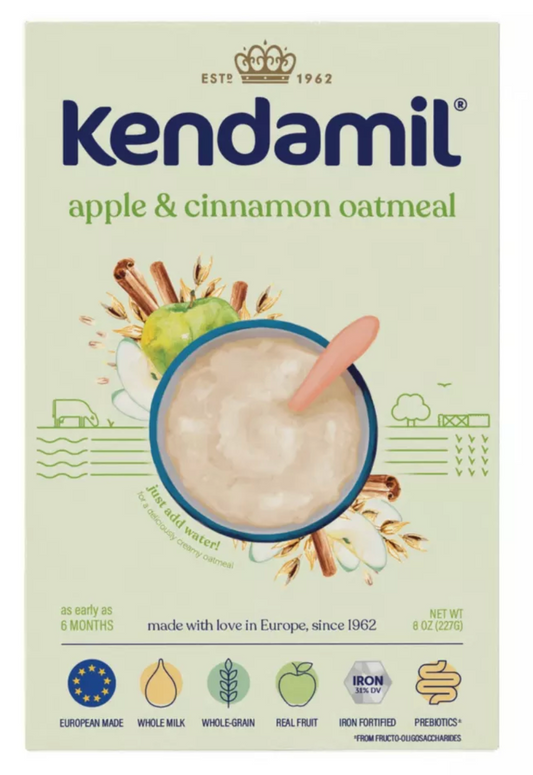Kendamil Oat Cereal Baby Food - Apple & Cinnamon - 8oz