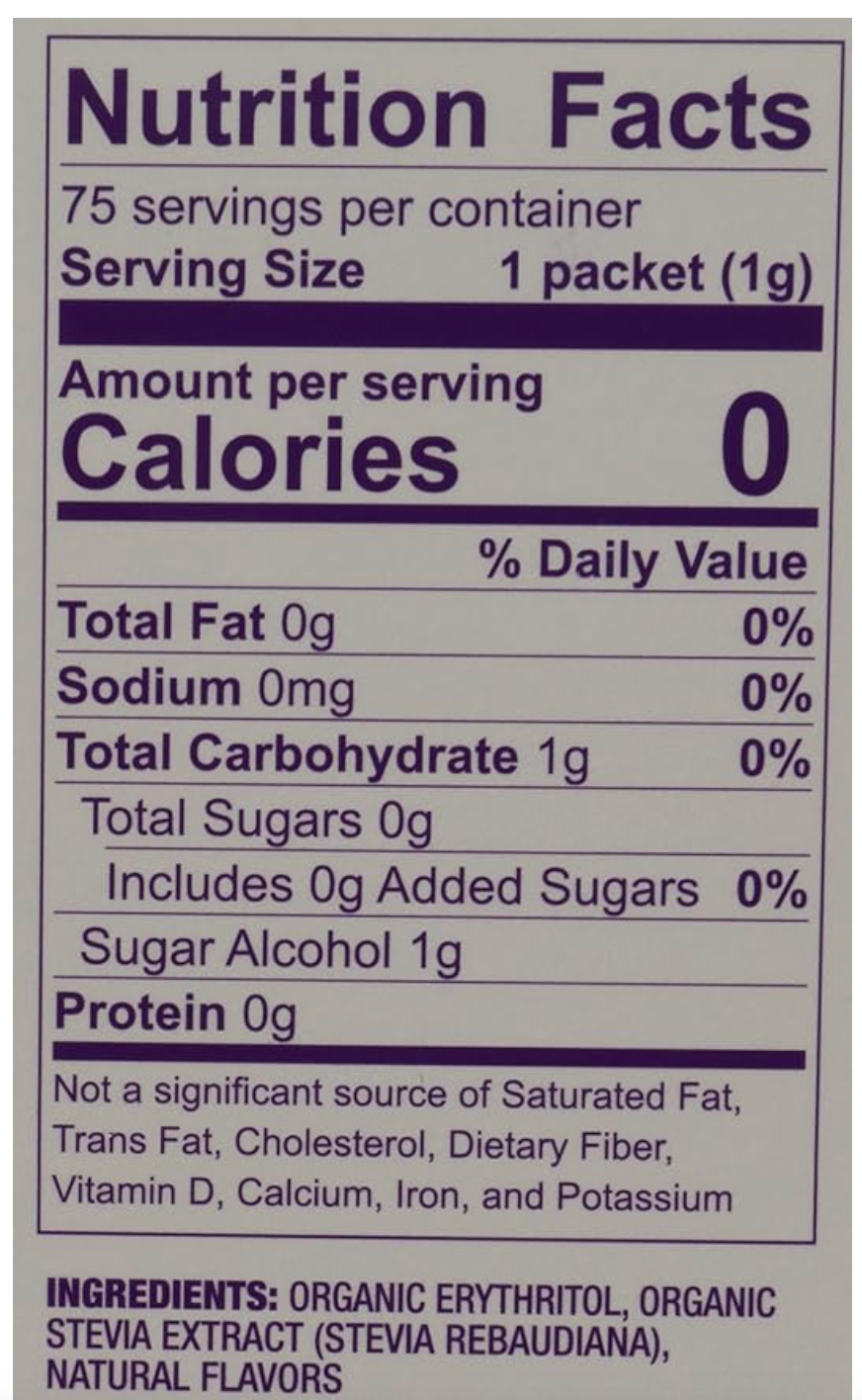 Wholesome Sweeteners Organic Stevia, 75 Count Packets, Zero Calorie Sweetener Blend, Keto Friendly, Non GMO, Gluten Free & Vegan, 1 Pack