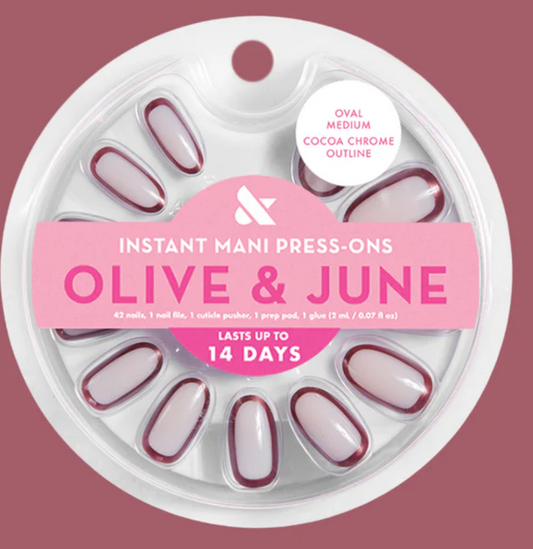 Cocoa Chrome Outline Glue Press-Ons