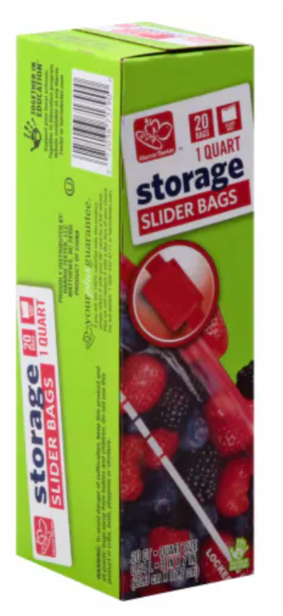 Harris Teeter™ Quart Slider Closure Food Storage Bags - 20 count