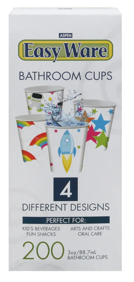 Aspen Bathroom Cups, Easy Ware, 4 Different Designs