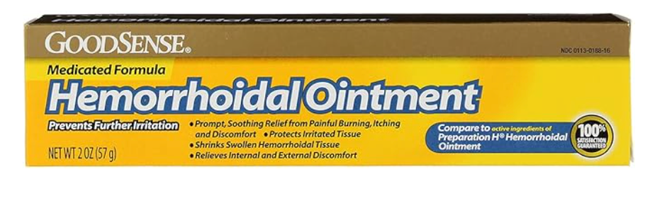 GoodSense Hemorrhoidal Ointment, Phenylephrine HCl, Petrolatum, Mineral oil, Relief from Burning, Itching and Discomfort of Hemorrhoids, 2 Ounces