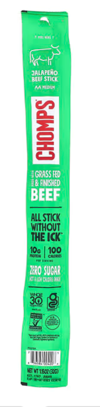 Chomps, Jalapeno Beef Stick, Medium, 1.15 oz (32 g)