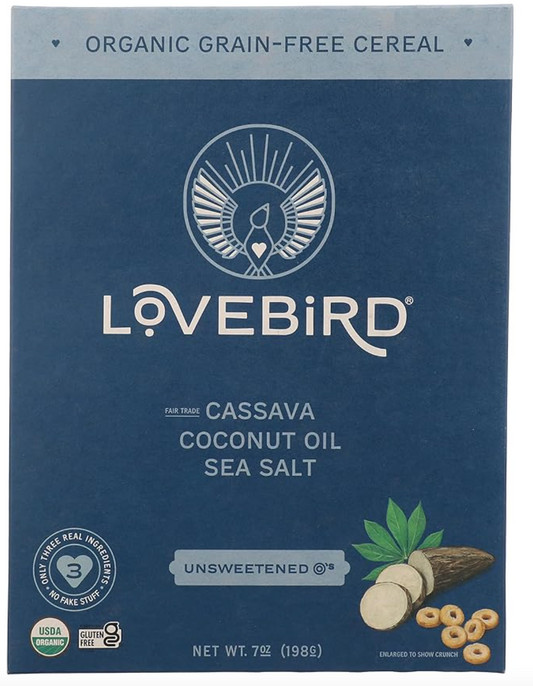 Lovebird Organic Grain Free Unsweetened O'S Cereal, 7 Oz