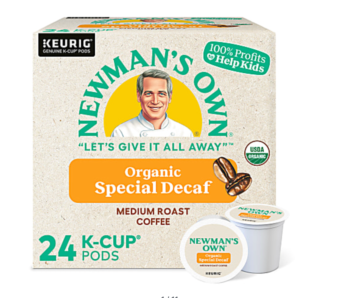 Newman's Own® Organics Special Blend Single-Serve Coffee K-Cup® Pods, Decaffeinated, Carton Of 24 - Expires in 2027