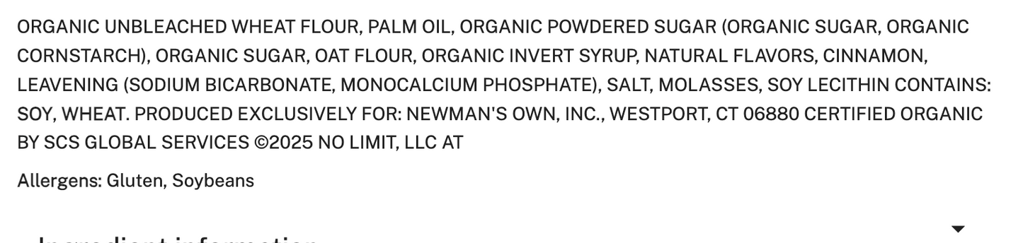 Apple Cinnamon Newman-O’s – Newman’s Own – 13 oz