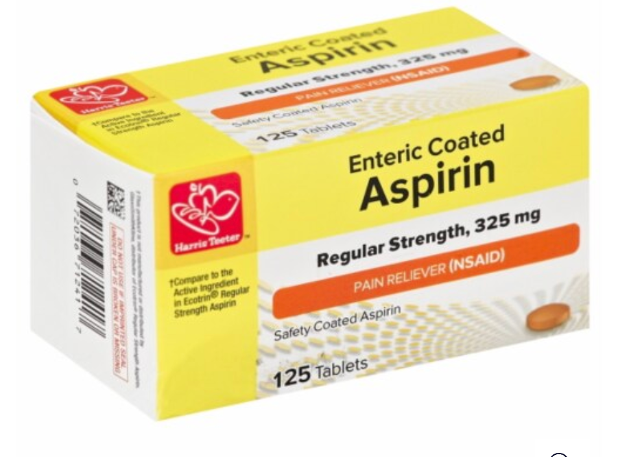 Harris Teeter™ Enteric Coated Asprin Safely Coated Tablets 325mg - 125 tablets