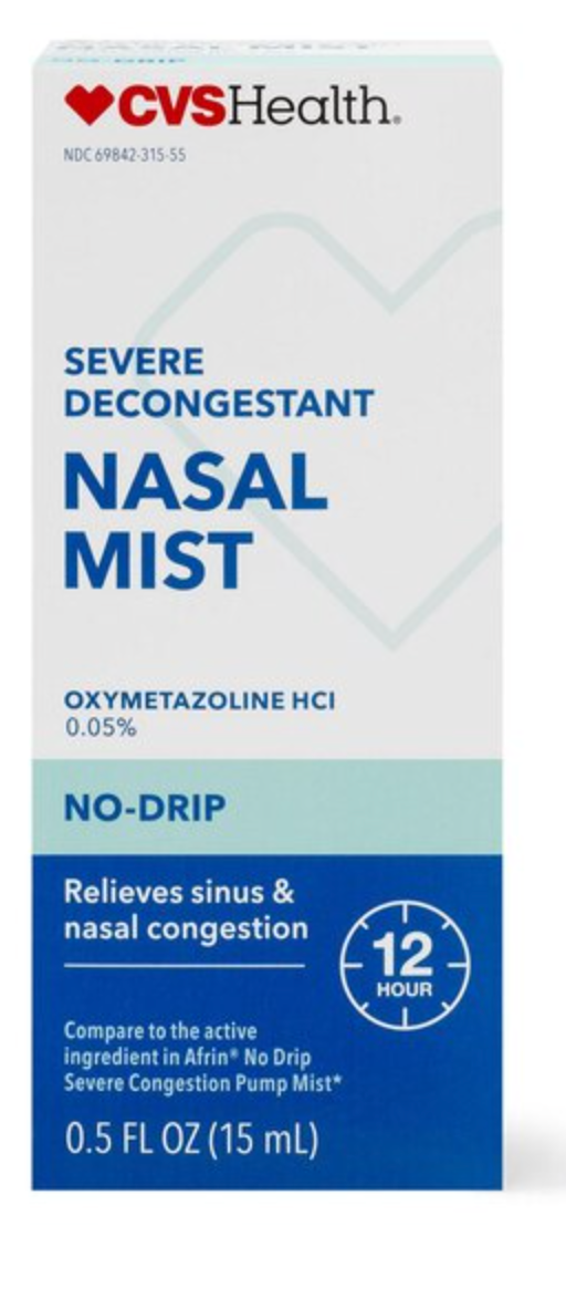 CVS 12HR No Drip Severe Decongestant Nasal Mist, 0.5 OZ